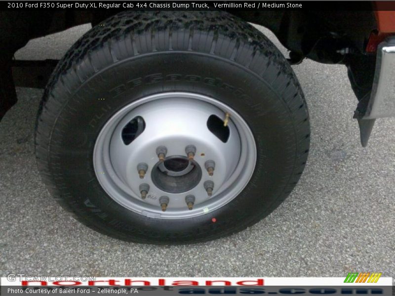Vermillion Red / Medium Stone 2010 Ford F350 Super Duty XL Regular Cab 4x4 Chassis Dump Truck