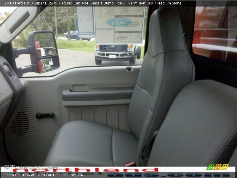 Vermillion Red / Medium Stone 2010 Ford F350 Super Duty XL Regular Cab 4x4 Chassis Dump Truck