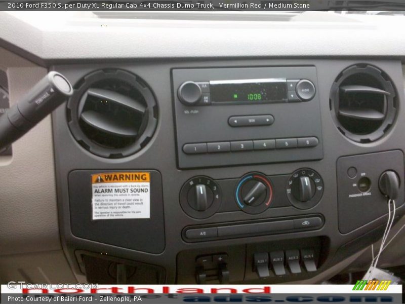 Vermillion Red / Medium Stone 2010 Ford F350 Super Duty XL Regular Cab 4x4 Chassis Dump Truck