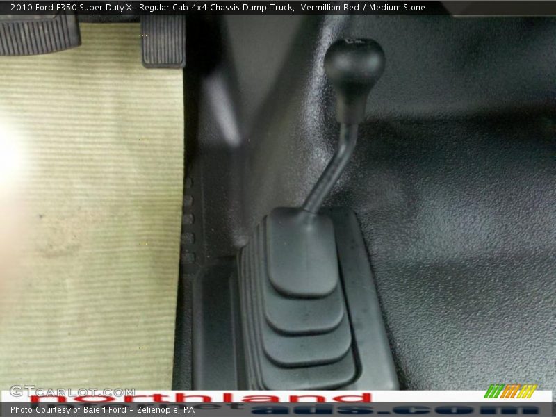 Vermillion Red / Medium Stone 2010 Ford F350 Super Duty XL Regular Cab 4x4 Chassis Dump Truck