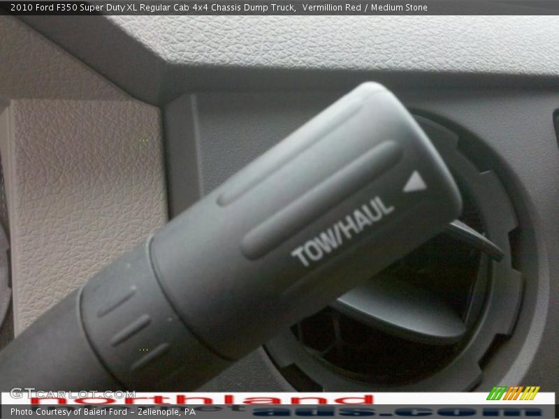 Vermillion Red / Medium Stone 2010 Ford F350 Super Duty XL Regular Cab 4x4 Chassis Dump Truck