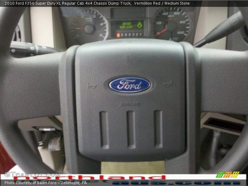 Vermillion Red / Medium Stone 2010 Ford F350 Super Duty XL Regular Cab 4x4 Chassis Dump Truck