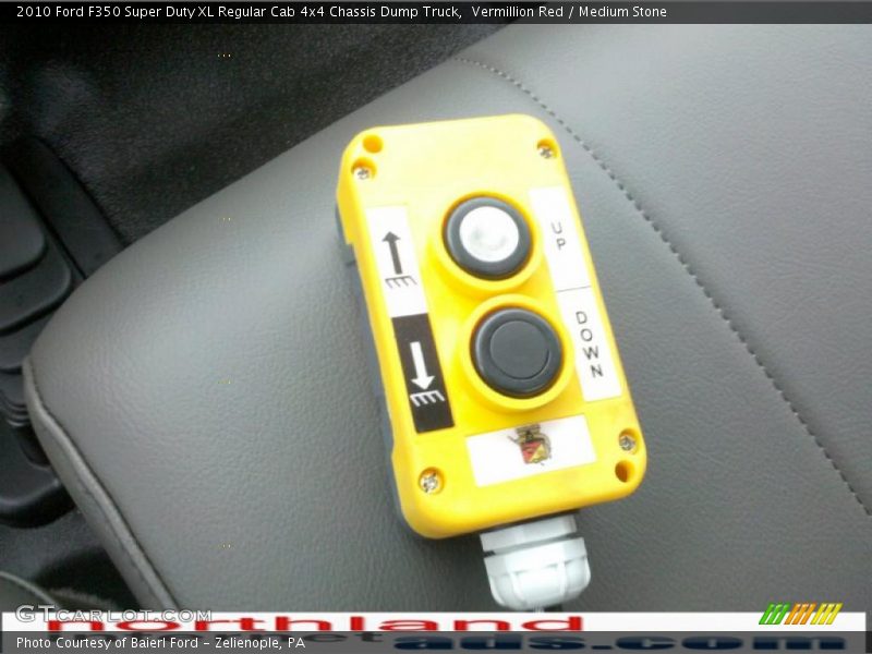 Vermillion Red / Medium Stone 2010 Ford F350 Super Duty XL Regular Cab 4x4 Chassis Dump Truck