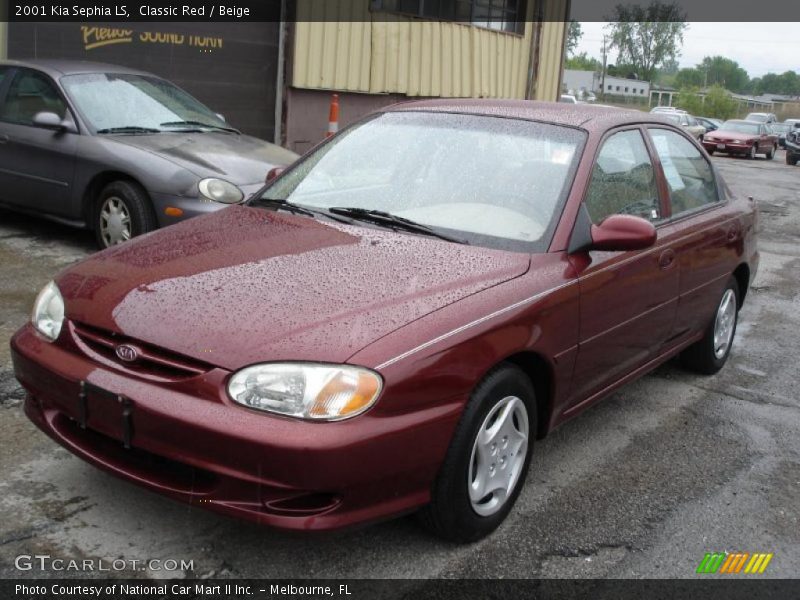 Classic Red / Beige 2001 Kia Sephia LS