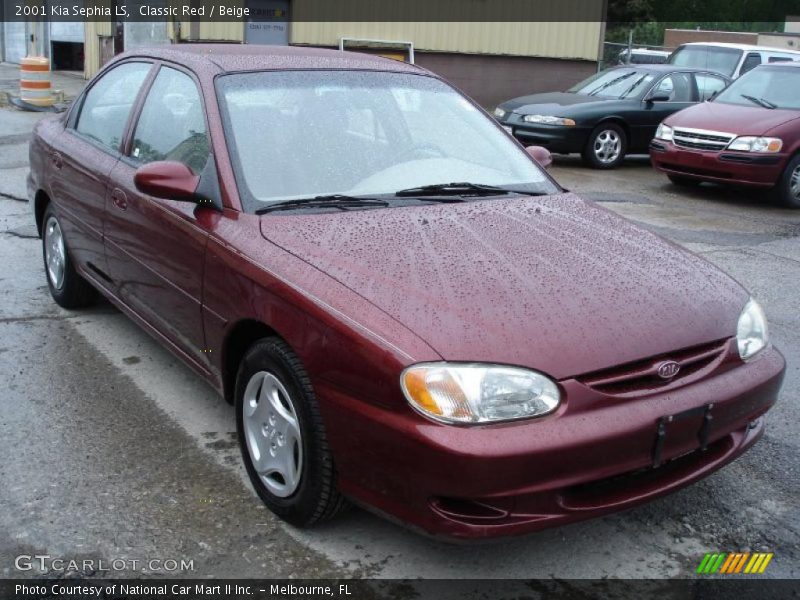 Classic Red / Beige 2001 Kia Sephia LS