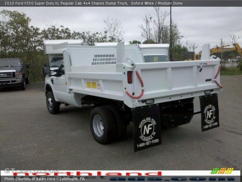 Oxford White / Medium Stone 2010 Ford F350 Super Duty XL Regular Cab 4x4 Chassis Dump Truck