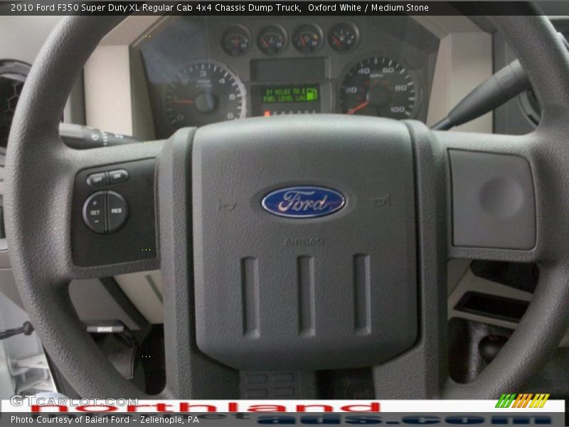 Oxford White / Medium Stone 2010 Ford F350 Super Duty XL Regular Cab 4x4 Chassis Dump Truck