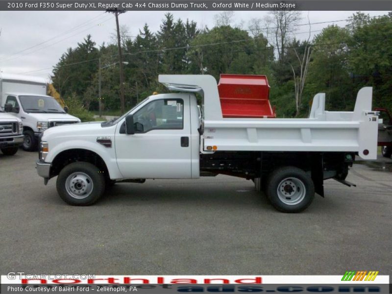 Oxford White / Medium Stone 2010 Ford F350 Super Duty XL Regular Cab 4x4 Chassis Dump Truck