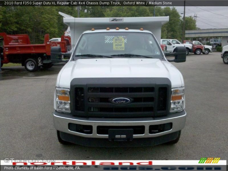 Oxford White / Medium Stone 2010 Ford F350 Super Duty XL Regular Cab 4x4 Chassis Dump Truck