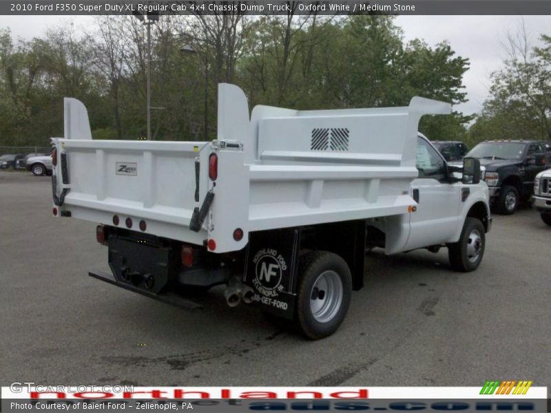 Oxford White / Medium Stone 2010 Ford F350 Super Duty XL Regular Cab 4x4 Chassis Dump Truck