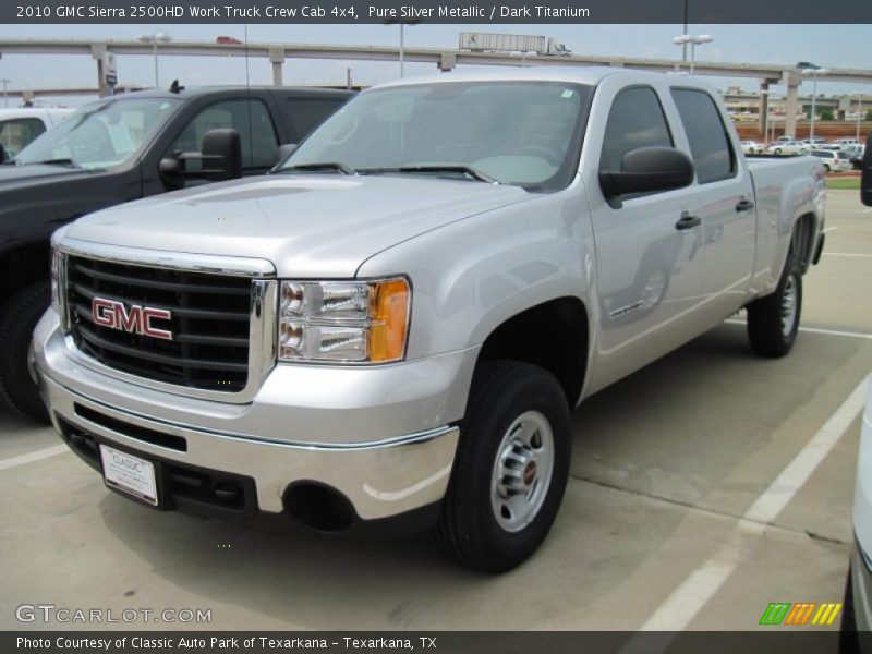 Pure Silver Metallic / Dark Titanium 2010 GMC Sierra 2500HD Work Truck Crew Cab 4x4