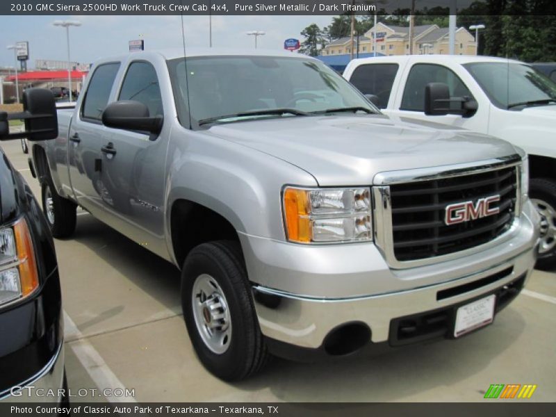 Pure Silver Metallic / Dark Titanium 2010 GMC Sierra 2500HD Work Truck Crew Cab 4x4