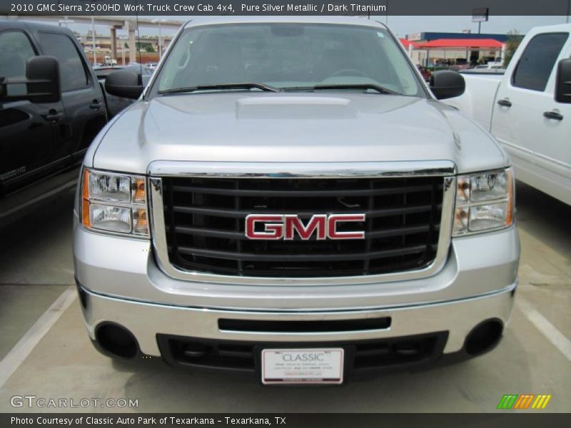 Pure Silver Metallic / Dark Titanium 2010 GMC Sierra 2500HD Work Truck Crew Cab 4x4