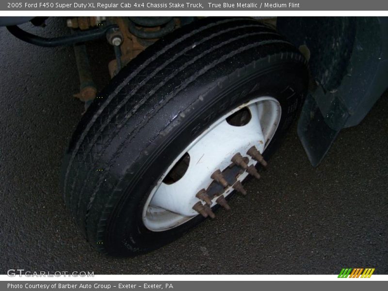 True Blue Metallic / Medium Flint 2005 Ford F450 Super Duty XL Regular Cab 4x4 Chassis Stake Truck