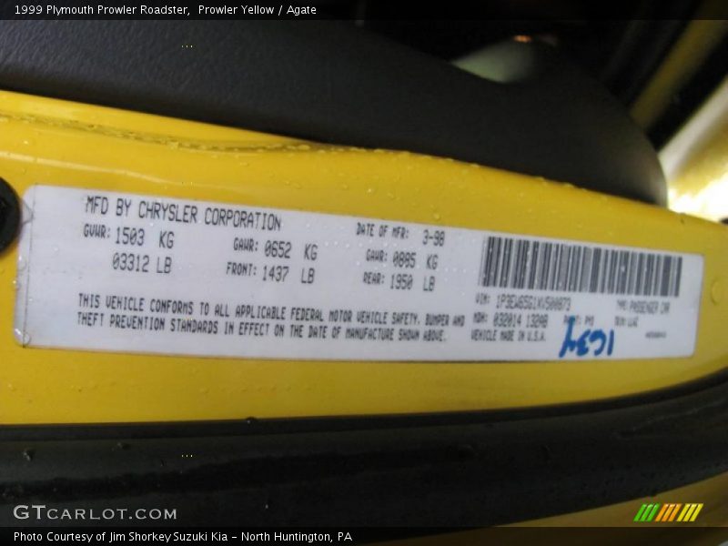 Prowler Yellow / Agate 1999 Plymouth Prowler Roadster