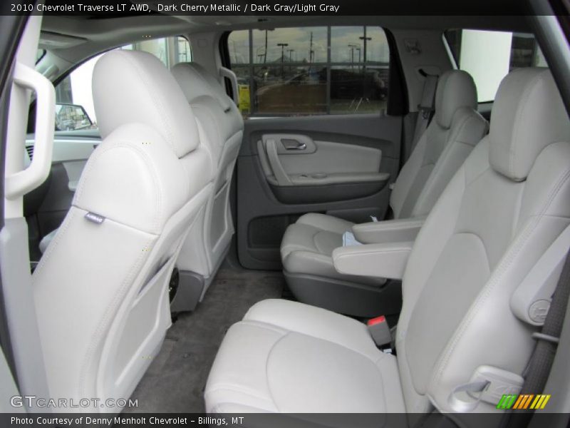 Dark Cherry Metallic / Dark Gray/Light Gray 2010 Chevrolet Traverse LT AWD