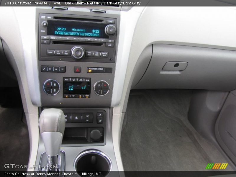Dark Cherry Metallic / Dark Gray/Light Gray 2010 Chevrolet Traverse LT AWD
