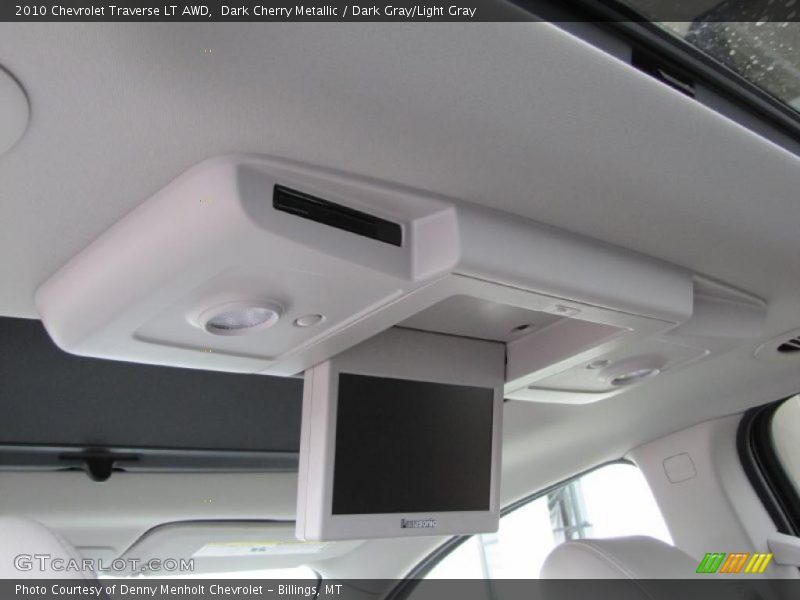 Dark Cherry Metallic / Dark Gray/Light Gray 2010 Chevrolet Traverse LT AWD