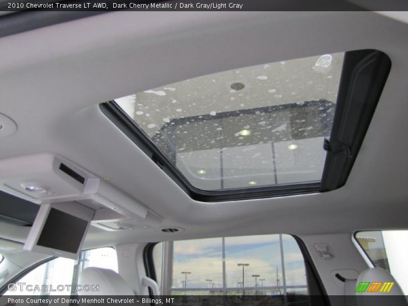 Dark Cherry Metallic / Dark Gray/Light Gray 2010 Chevrolet Traverse LT AWD
