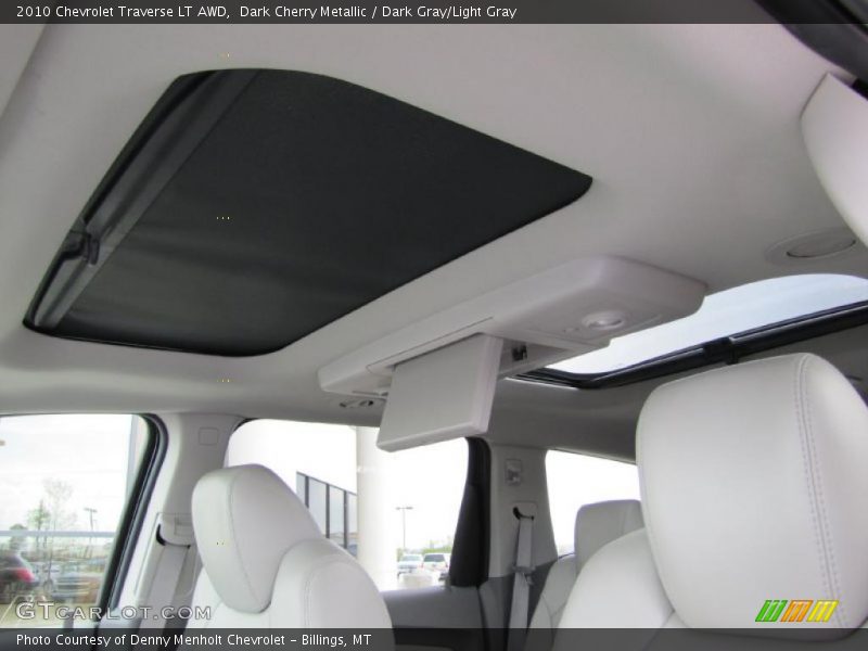 Dark Cherry Metallic / Dark Gray/Light Gray 2010 Chevrolet Traverse LT AWD