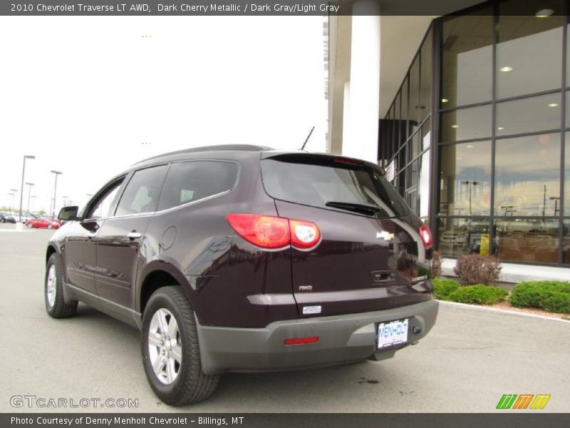 Dark Cherry Metallic / Dark Gray/Light Gray 2010 Chevrolet Traverse LT AWD