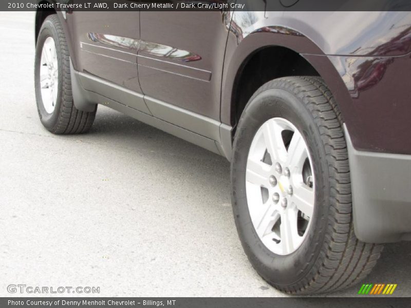 Dark Cherry Metallic / Dark Gray/Light Gray 2010 Chevrolet Traverse LT AWD
