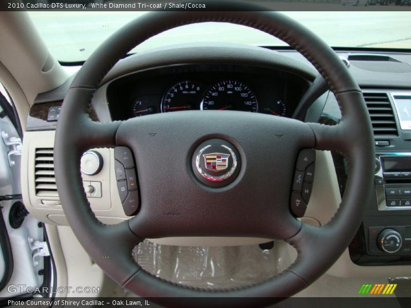 White Diamond Tri-coat / Shale/Cocoa 2010 Cadillac DTS Luxury