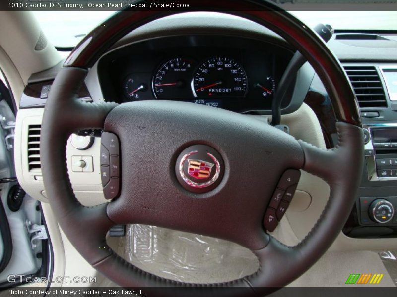 Ocean Pearl Tri-coat / Shale/Cocoa 2010 Cadillac DTS Luxury