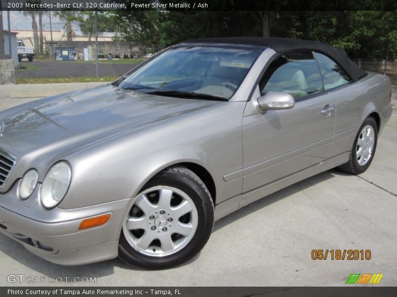 Pewter Silver Metallic / Ash 2003 Mercedes-Benz CLK 320 Cabriolet