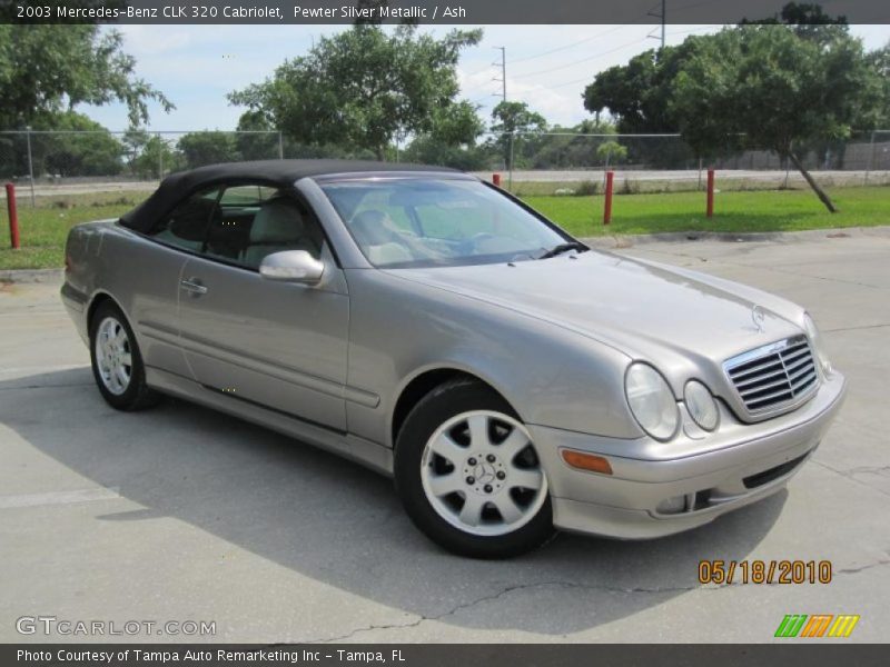 Pewter Silver Metallic / Ash 2003 Mercedes-Benz CLK 320 Cabriolet