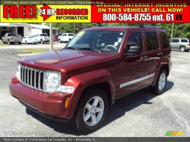 Red Rock Crystal Pearl / Pastel Pebble Beige 2008 Jeep Liberty Limited