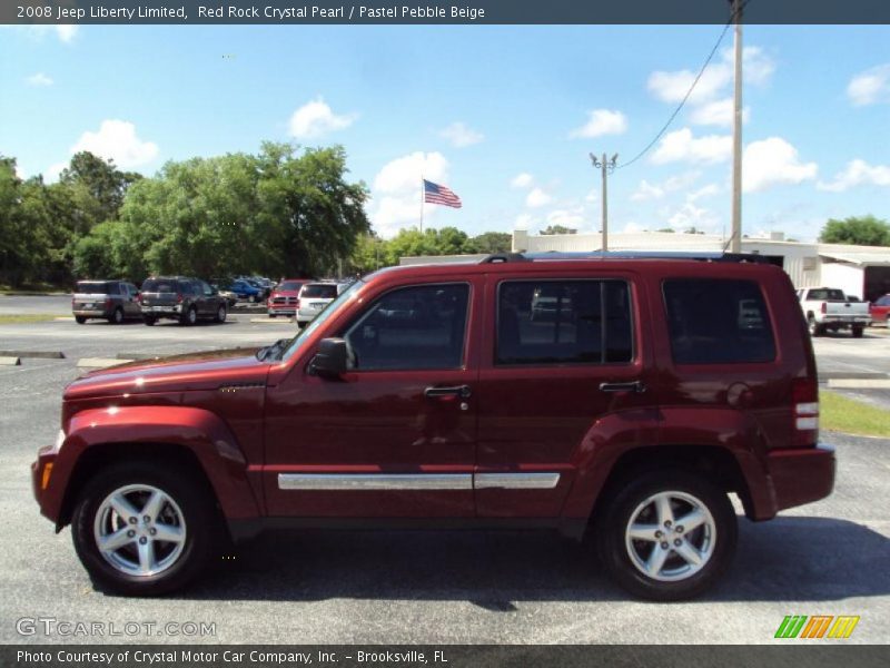 Red Rock Crystal Pearl / Pastel Pebble Beige 2008 Jeep Liberty Limited