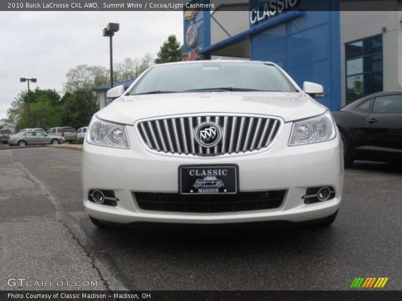 Summit White / Cocoa/Light Cashmere 2010 Buick LaCrosse CXL AWD