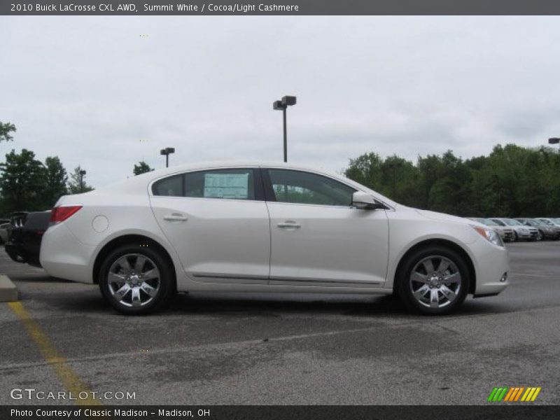 Summit White / Cocoa/Light Cashmere 2010 Buick LaCrosse CXL AWD