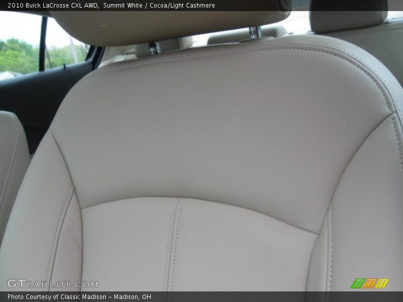 Summit White / Cocoa/Light Cashmere 2010 Buick LaCrosse CXL AWD