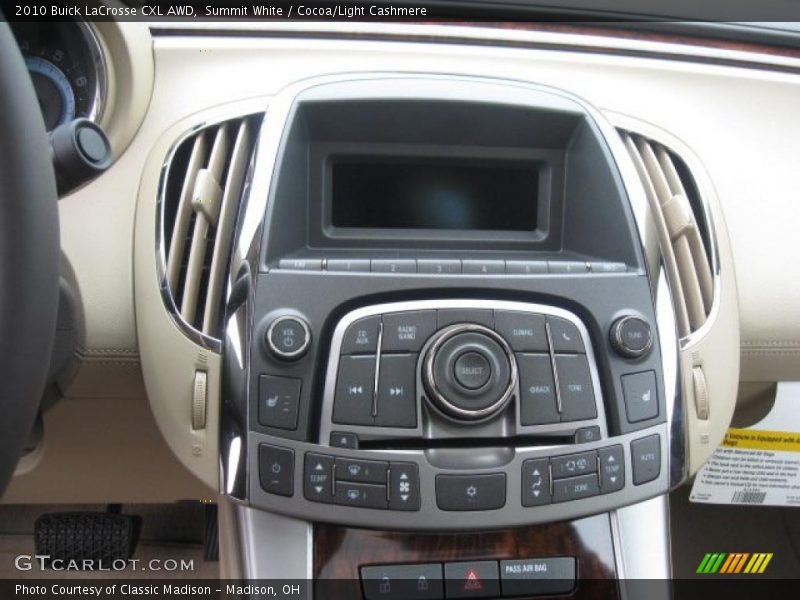 Summit White / Cocoa/Light Cashmere 2010 Buick LaCrosse CXL AWD