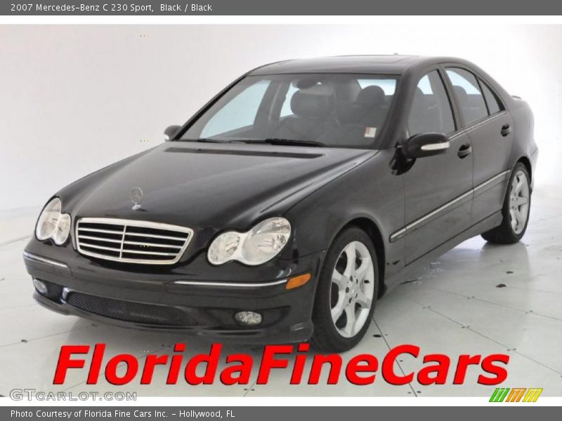 Black / Black 2007 Mercedes-Benz C 230 Sport
