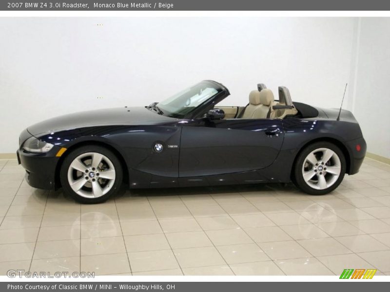Monaco Blue Metallic / Beige 2007 BMW Z4 3.0i Roadster