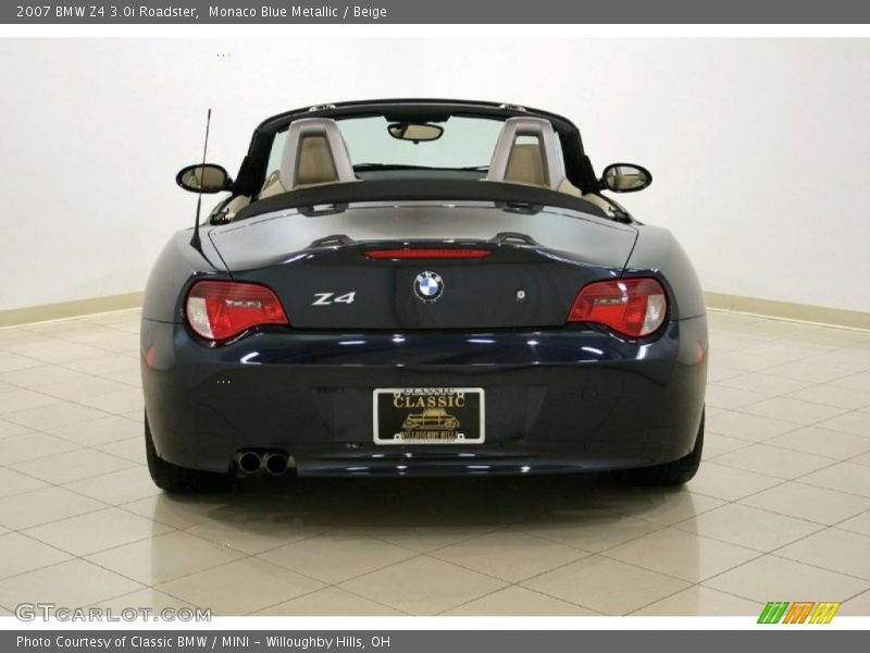 Monaco Blue Metallic / Beige 2007 BMW Z4 3.0i Roadster