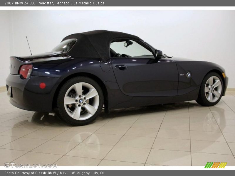 Monaco Blue Metallic / Beige 2007 BMW Z4 3.0i Roadster