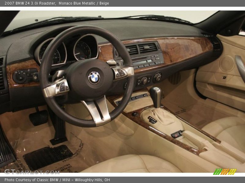 Monaco Blue Metallic / Beige 2007 BMW Z4 3.0i Roadster