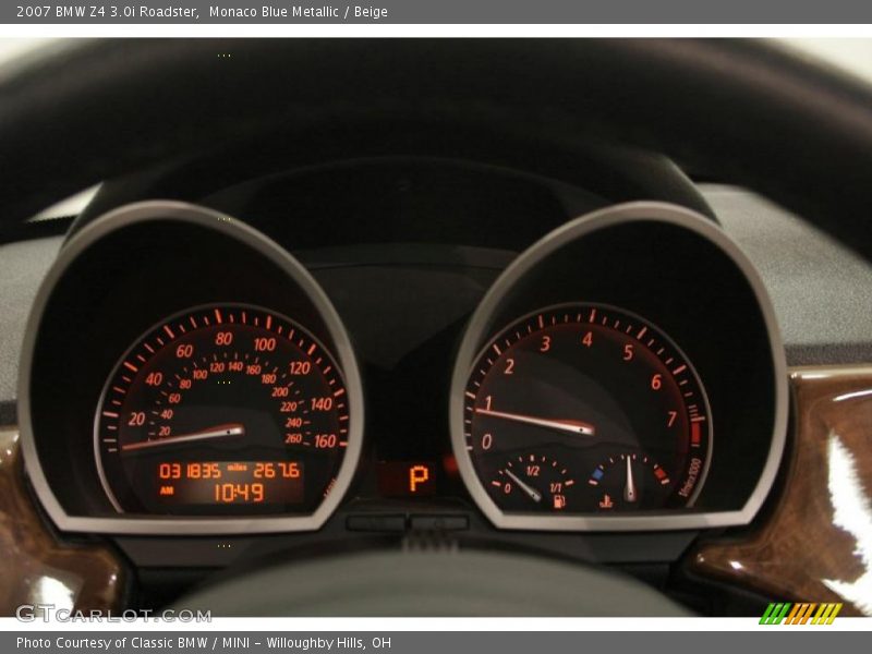 Monaco Blue Metallic / Beige 2007 BMW Z4 3.0i Roadster