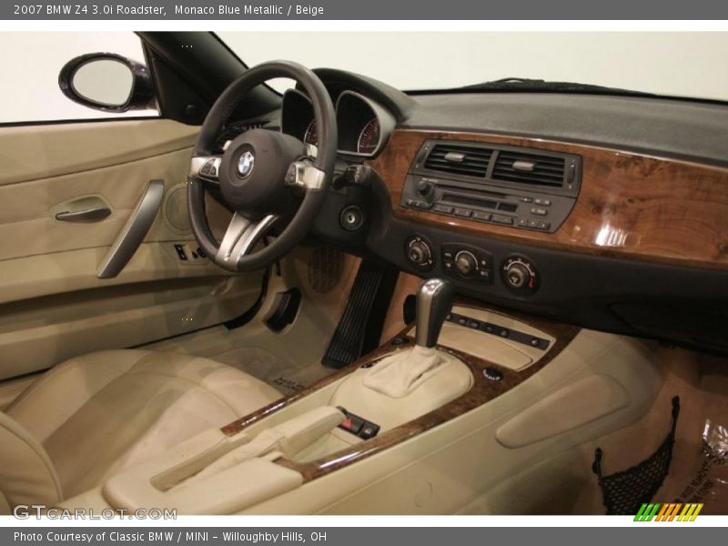 Monaco Blue Metallic / Beige 2007 BMW Z4 3.0i Roadster