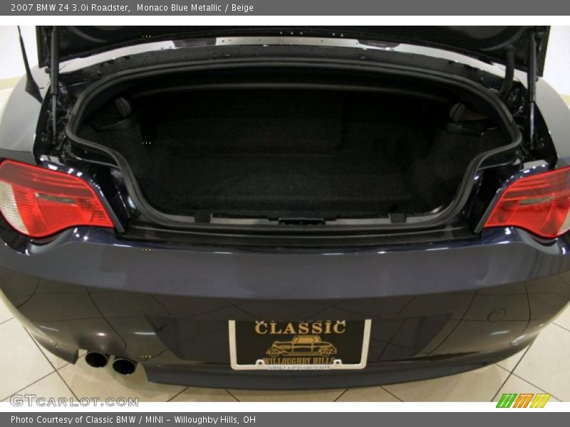 Monaco Blue Metallic / Beige 2007 BMW Z4 3.0i Roadster