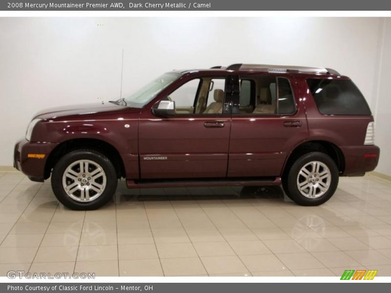 Dark Cherry Metallic / Camel 2008 Mercury Mountaineer Premier AWD