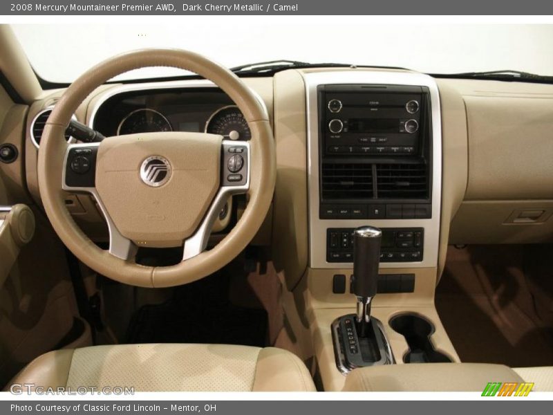 Dark Cherry Metallic / Camel 2008 Mercury Mountaineer Premier AWD