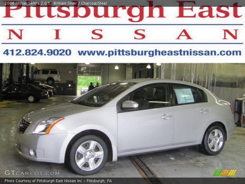 Brilliant Silver / Charcoal/Steel 2008 Nissan Sentra 2.0 S