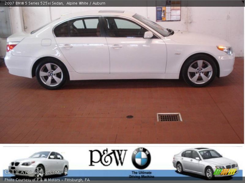 Alpine White / Auburn 2007 BMW 5 Series 525xi Sedan
