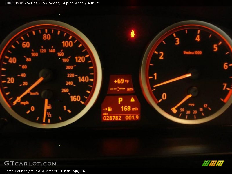 Alpine White / Auburn 2007 BMW 5 Series 525xi Sedan