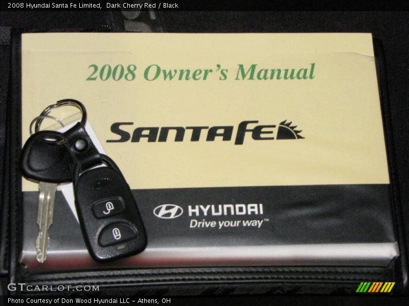 Dark Cherry Red / Black 2008 Hyundai Santa Fe Limited